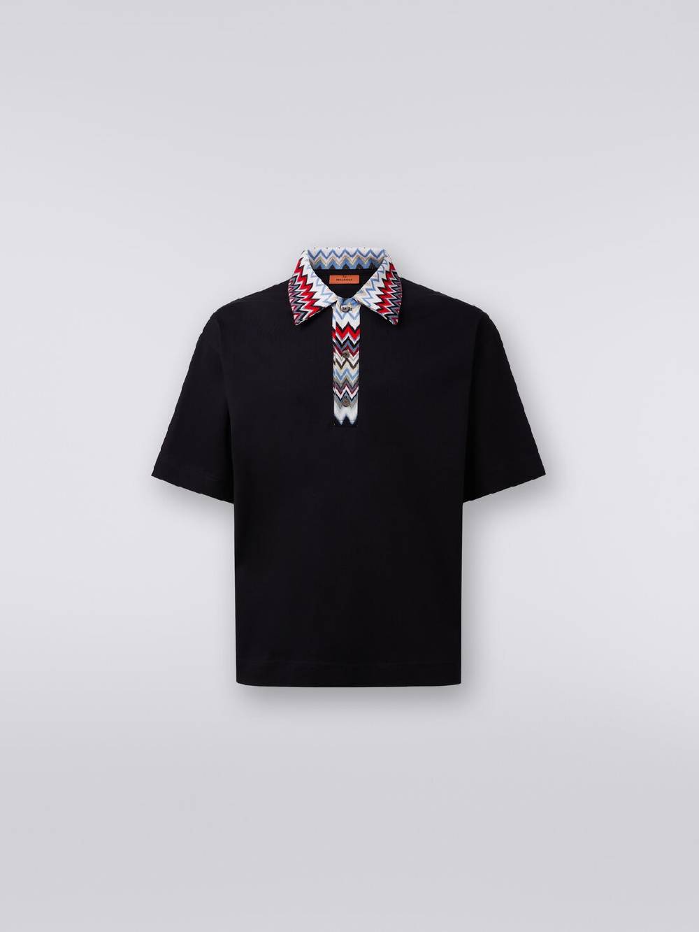 Missoni Polo A Maniche Corte In Cotone Con Inserti Zig Zag
