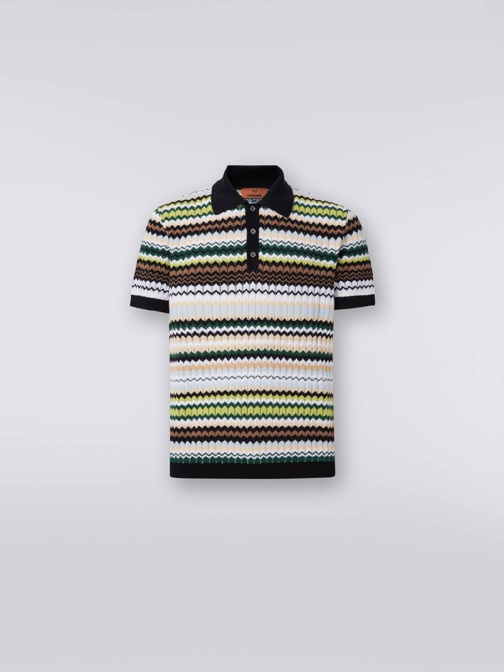 Missoni Polo A Maniche Corte In Maglia Di Cotone Zig Zag