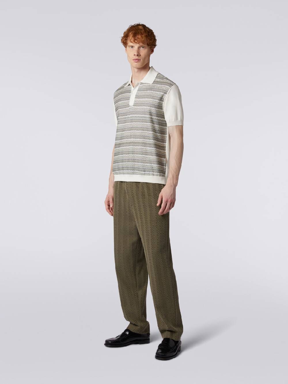 Missoni Polo A Maniche Corte Zig Zag Con Profili A Contrasto