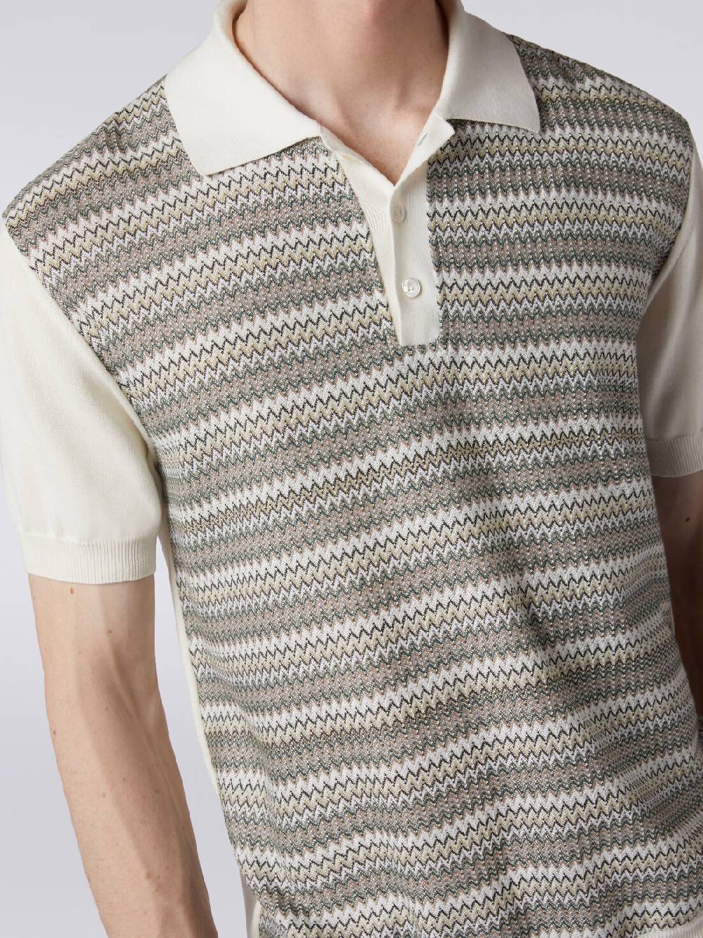 Missoni Polo A Maniche Corte Zig Zag Con Profili A Contrasto