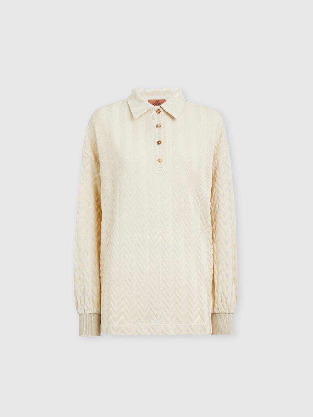Missoni Polo A Maniche Lunghe Con Chevron Tono Su Tono