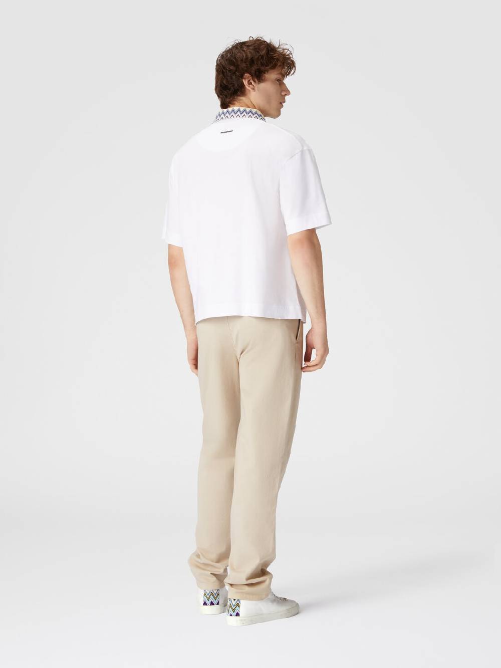 Missoni Polo In Jersey Di Cotone Con Inserti In Maglia Chevron