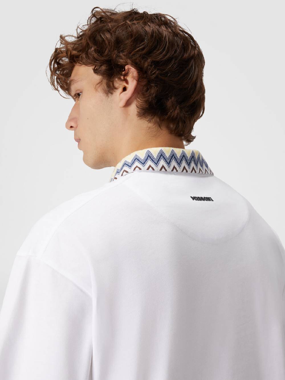 Missoni Polo In Jersey Di Cotone Con Inserti In Maglia Chevron