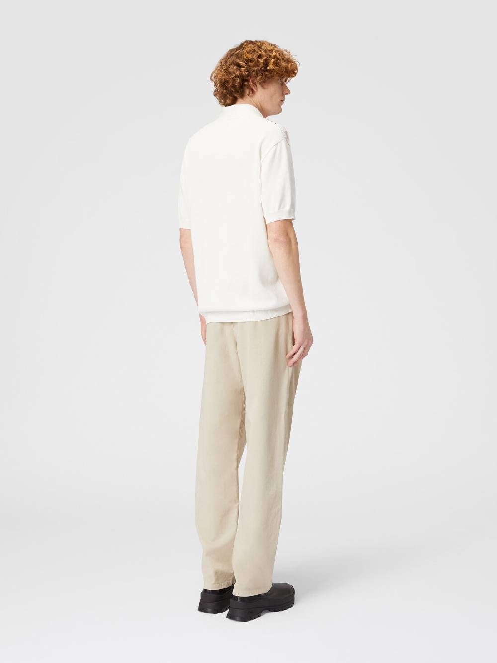 Missoni Polo In Maglia Di Cotone Zig Zag Con Inserti Tinta Unita