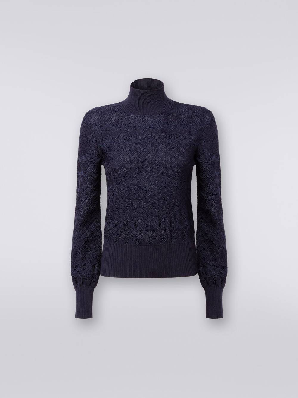 Missoni Pullover A Collo Alto In Viscosa E Lana Chevron