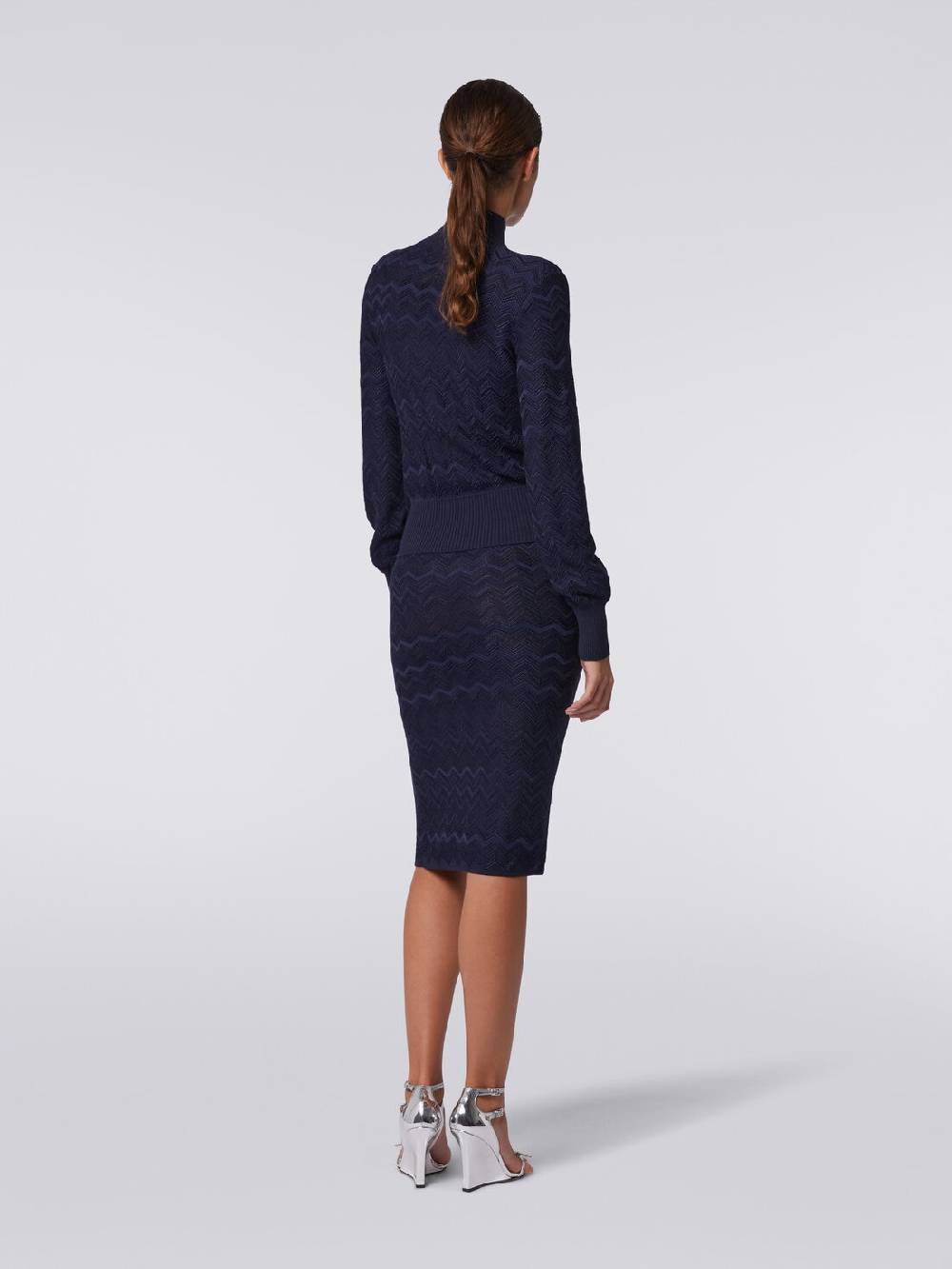 Missoni Pullover A Collo Alto In Viscosa E Lana Chevron