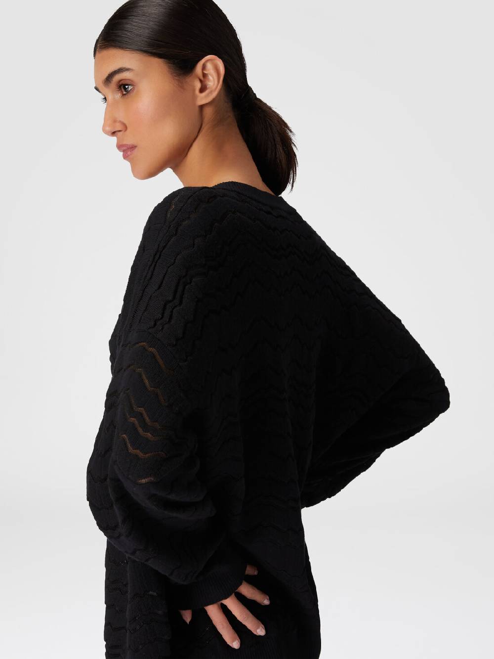 Missoni Pullover Con Scollatura A V E Zig Zag Tono Su Tono