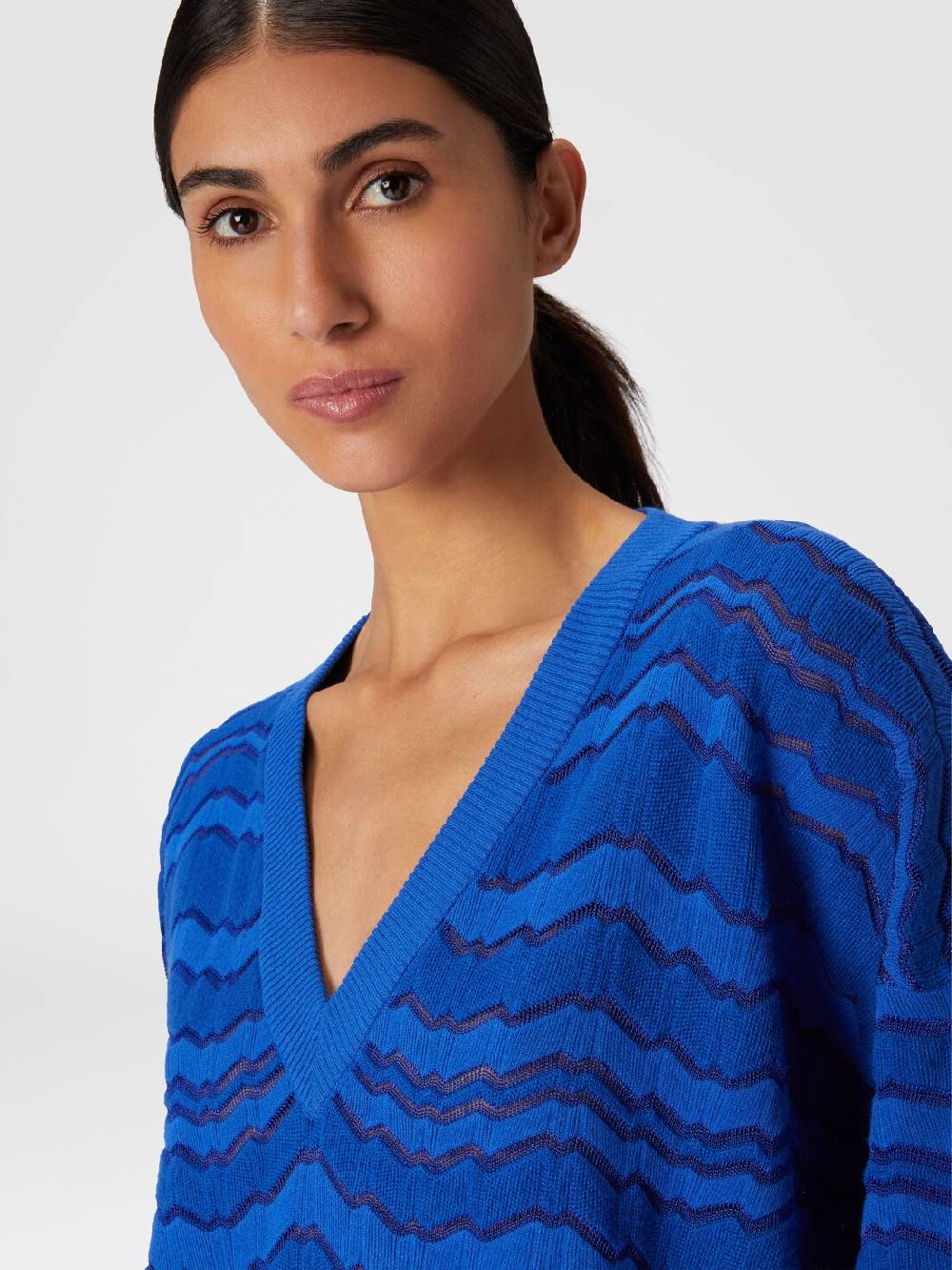 Missoni Pullover Con Scollatura A V E Zig Zag Tono Su Tono