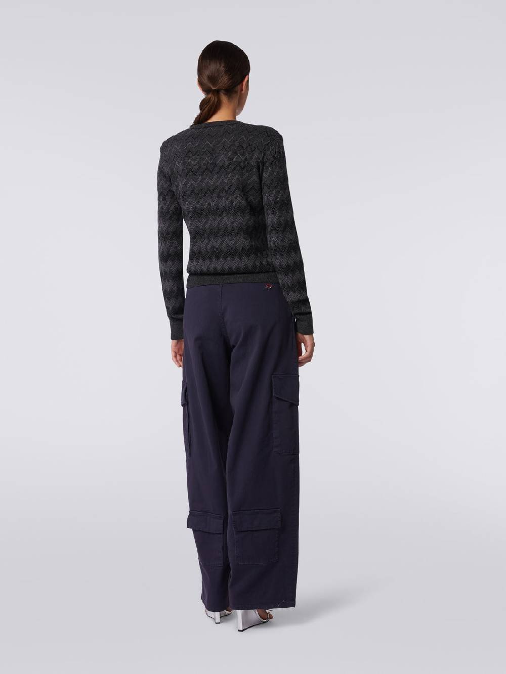 Missoni Pullover Con Scollo A V In Cachemire Con Zig Zag