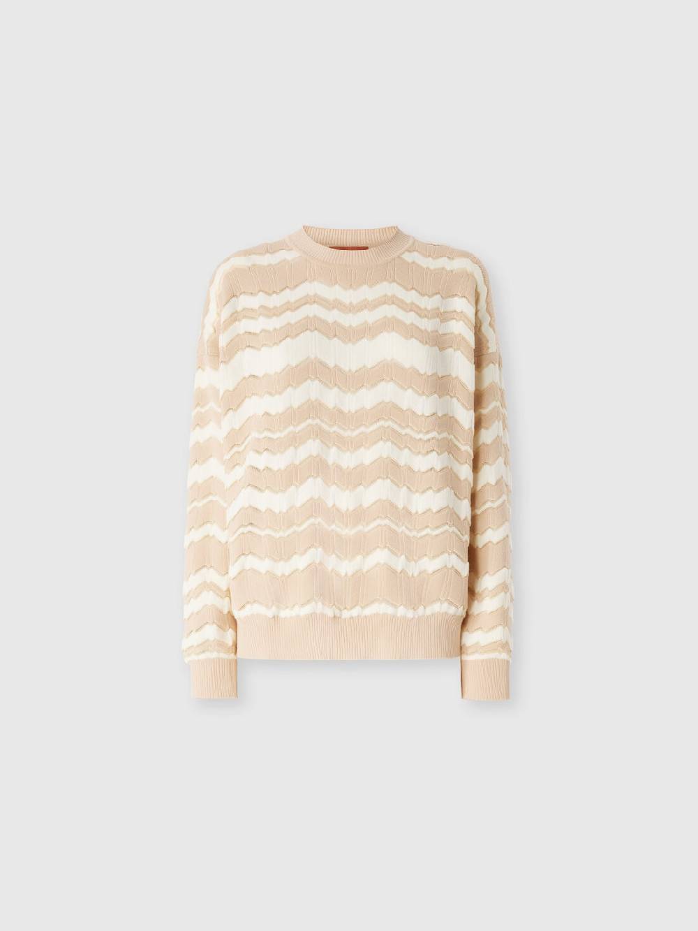 Missoni Pullover Girocollo Con Zig Zag Tono Su Tono
