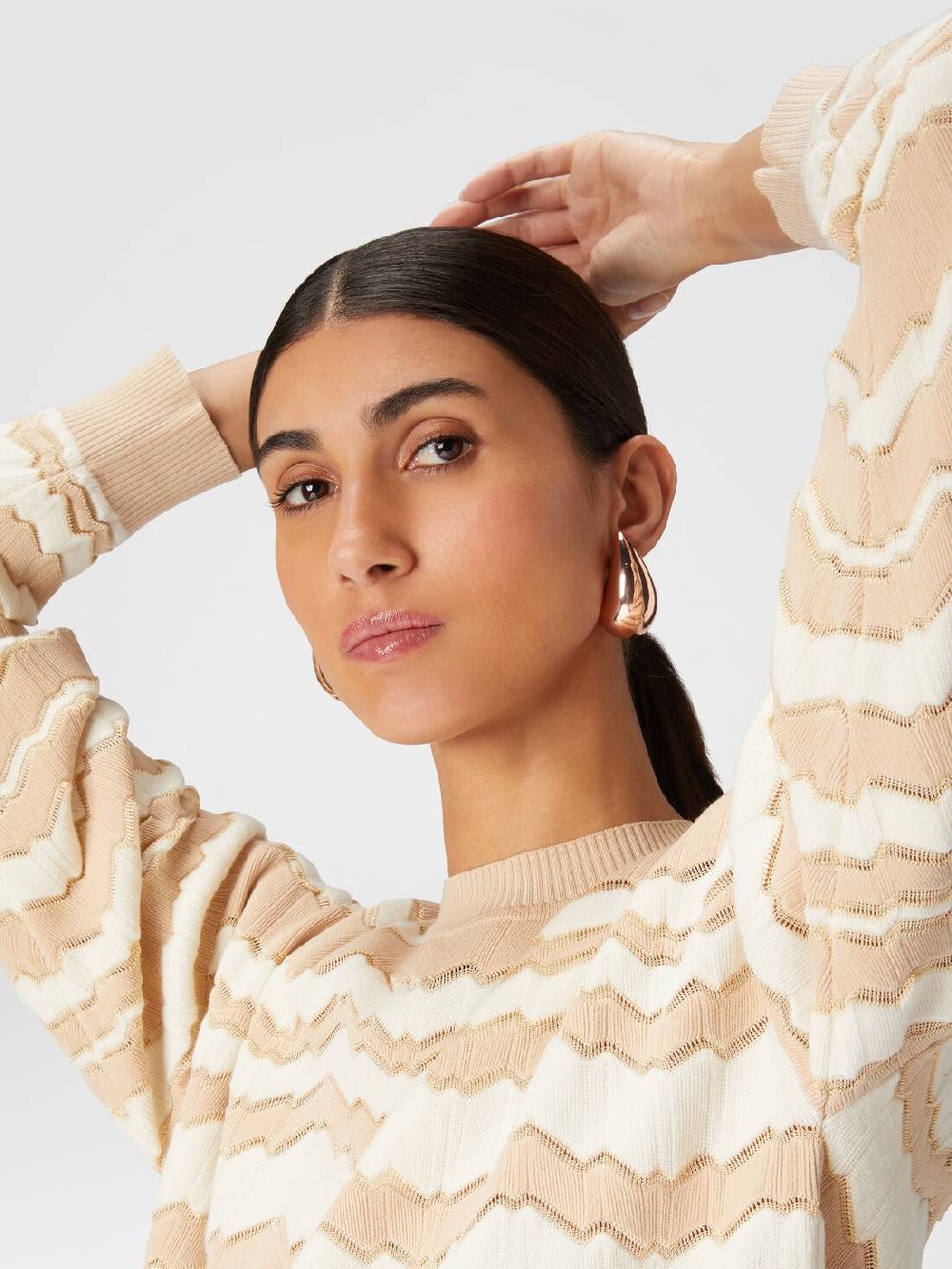 Missoni Pullover Girocollo Con Zig Zag Tono Su Tono