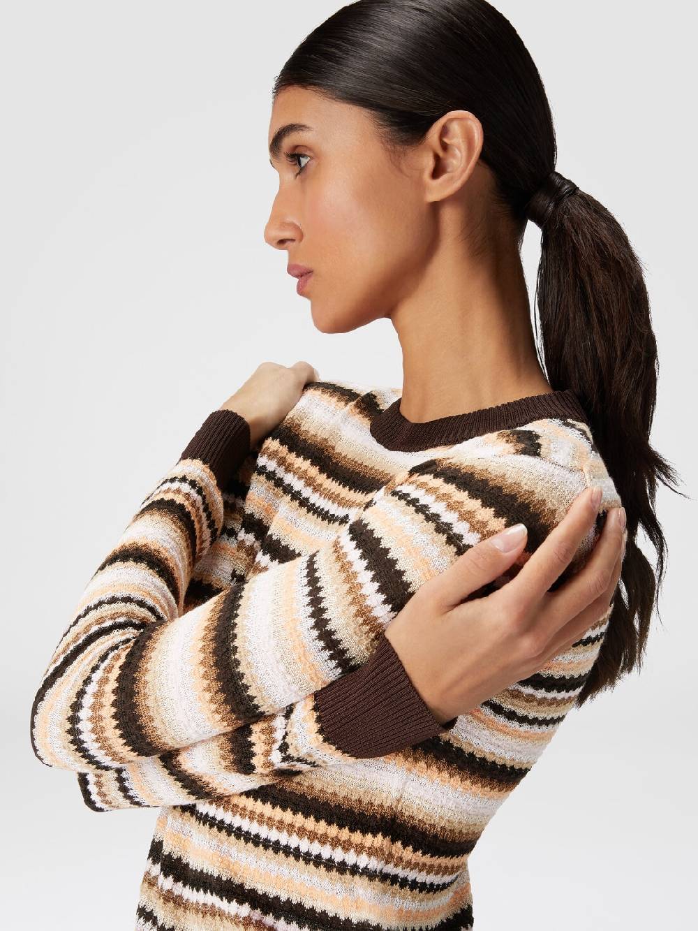 Missoni Pullover Girocollo In Lana E Viscosa A Righe