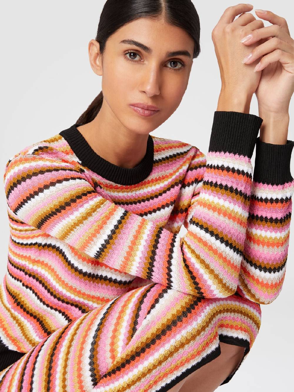 Missoni Pullover Girocollo In Lana E Viscosa A Righe