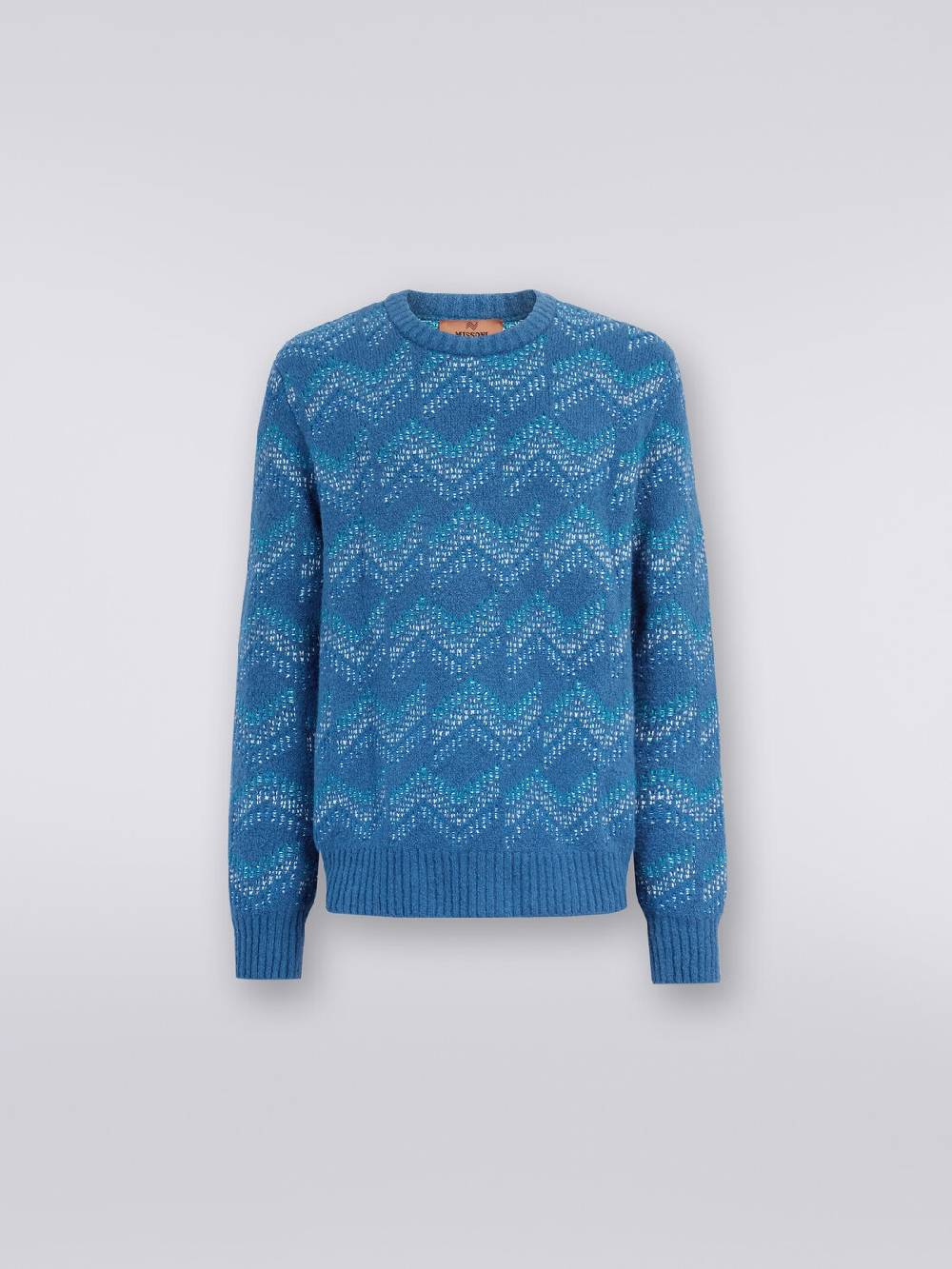 Missoni Pullover Girocollo In Misto Cotone Motivo Zig Zag