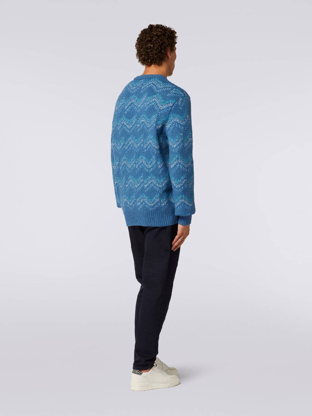 Missoni Pullover Girocollo In Misto Cotone Motivo Zig Zag