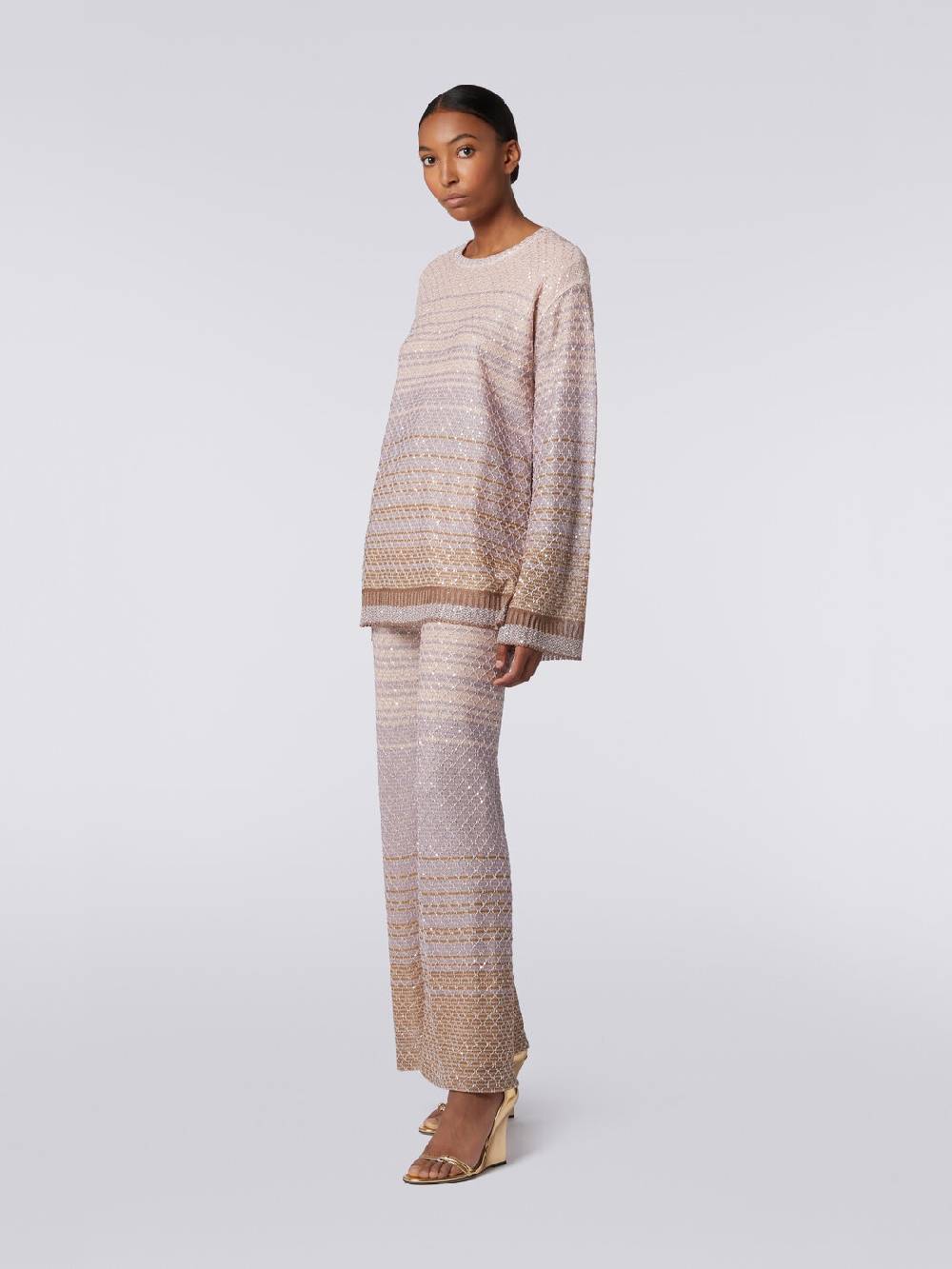 Missoni Pullover Girocollo In Misto Viscosa Dégradé Con Paillettes