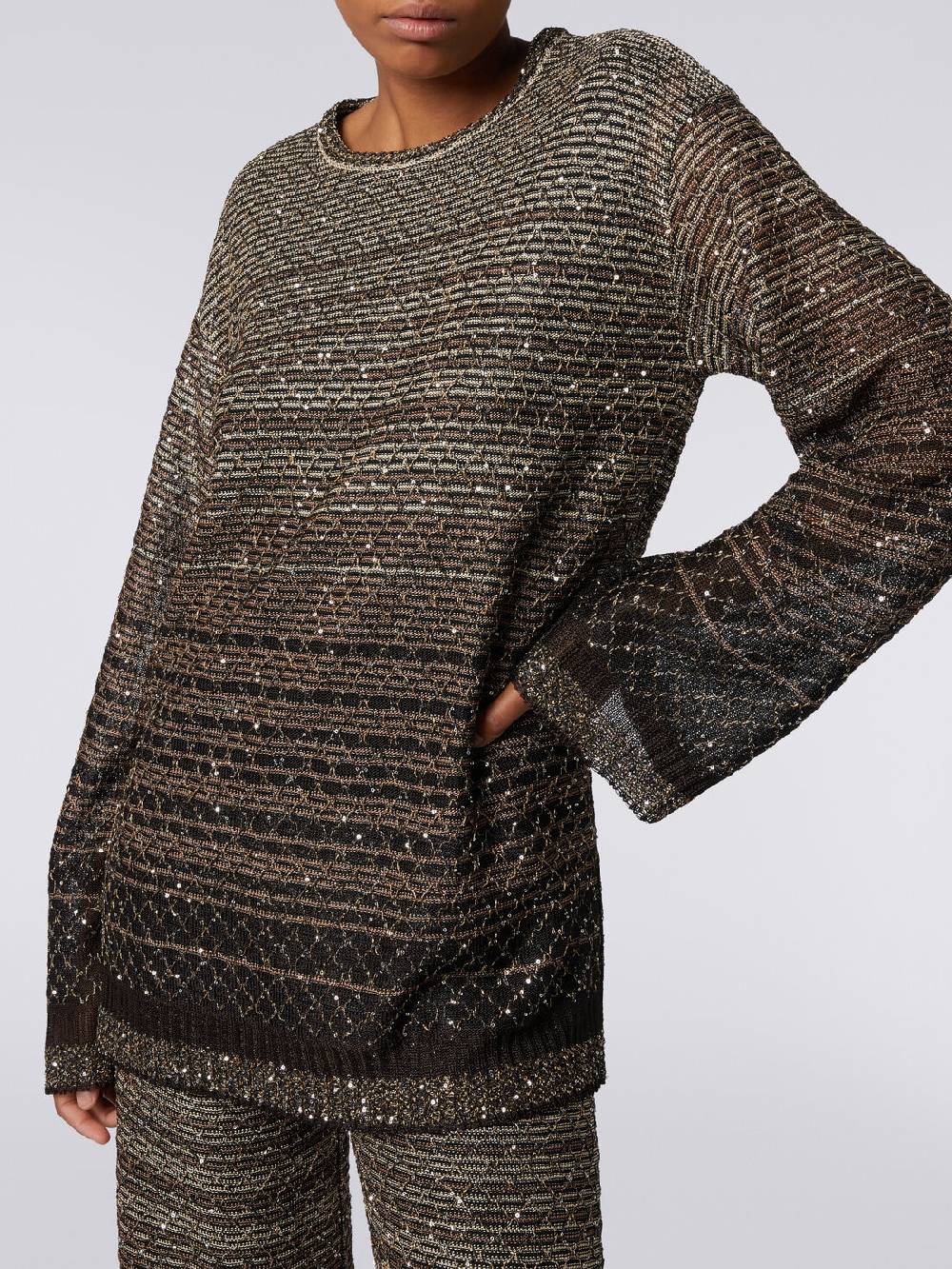Missoni Pullover Girocollo In Misto Viscosa Dégradé Con Paillettes