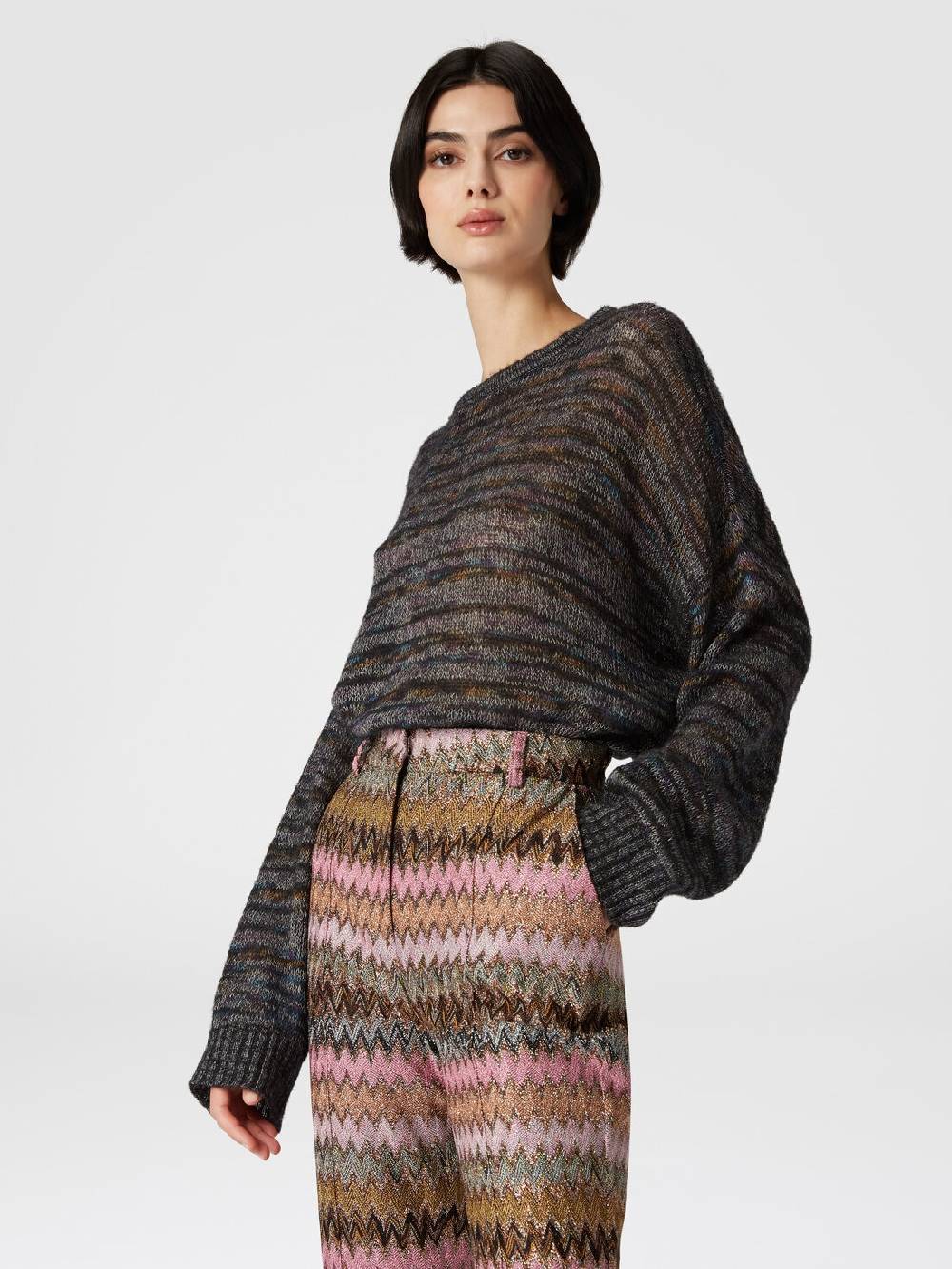 Missoni Pullover Girocollo In Viscosa, Alpaca E Lana