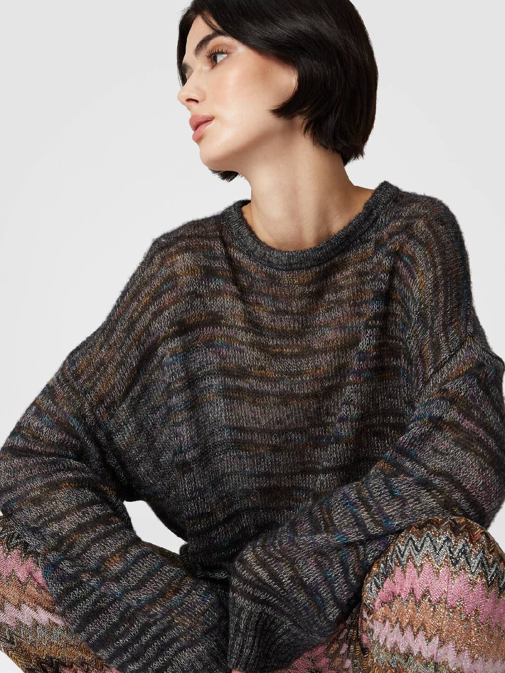 Missoni Pullover Girocollo In Viscosa, Alpaca E Lana