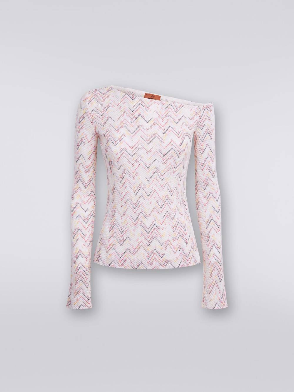 Missoni Pullover In Lana E Viscosa Chevron Con Scollatura Asimmetrica