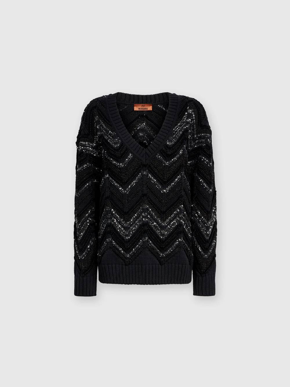 Missoni Pullover Oversize Con Motivo Zig Zag E Paillettes