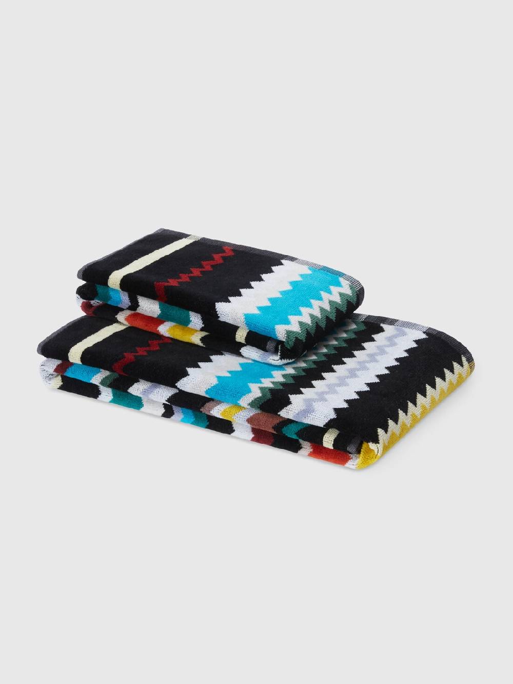 Missoni Set 2 Pezzi Di Asciugamani Da Bagno Curt In Spugna Di Cotone Chevron