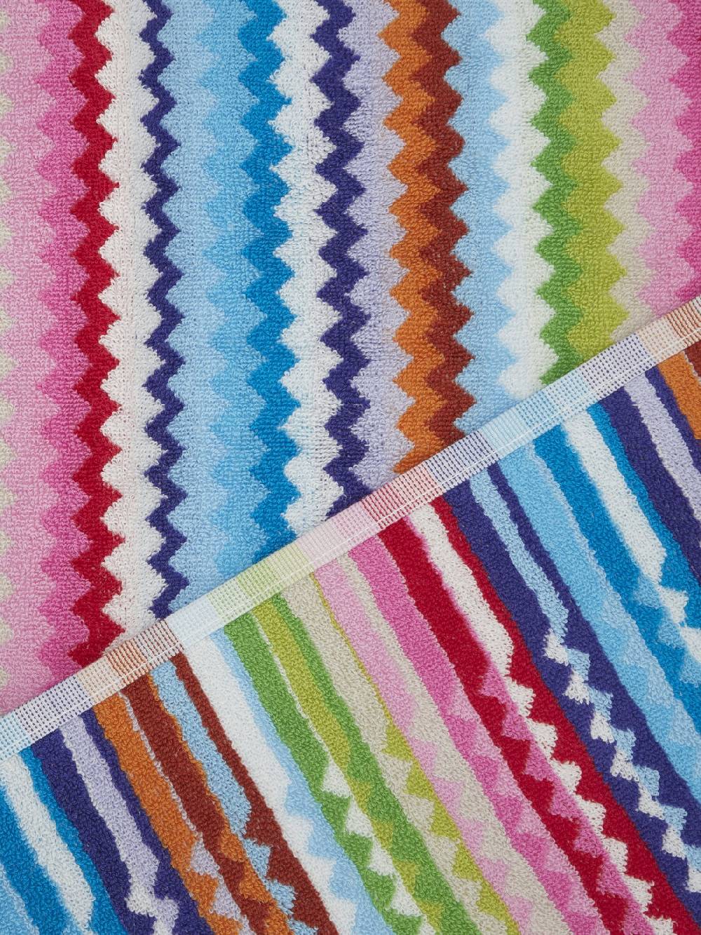 Missoni Set 3 Pezzi Di Asciugamani Da Bagno Riverbero In Spugna Di Cotone Zig Zag