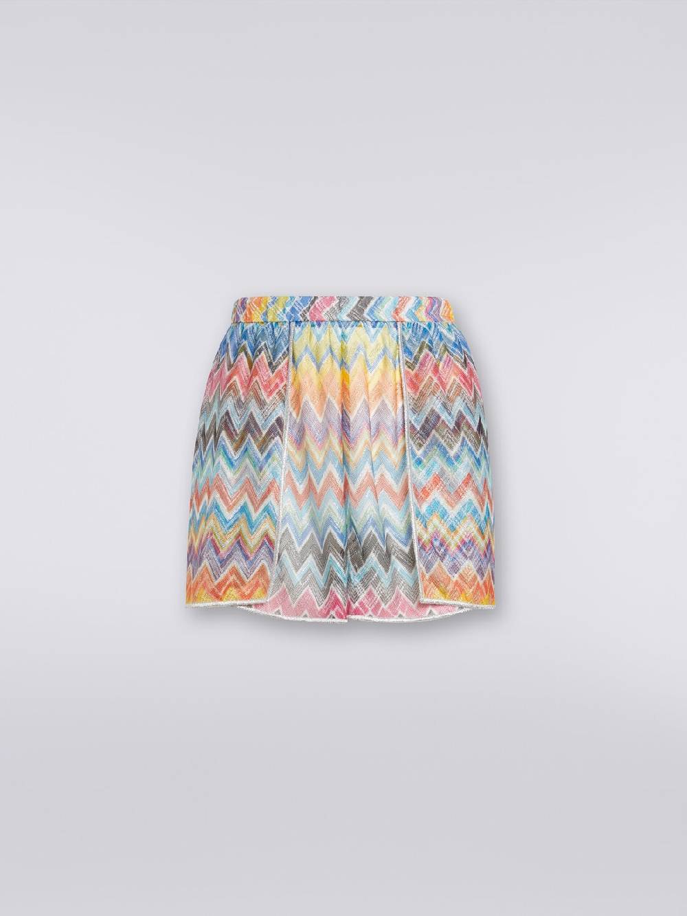 Missoni Shorts Copricostume Con Stampa Zig Zag E Lurex