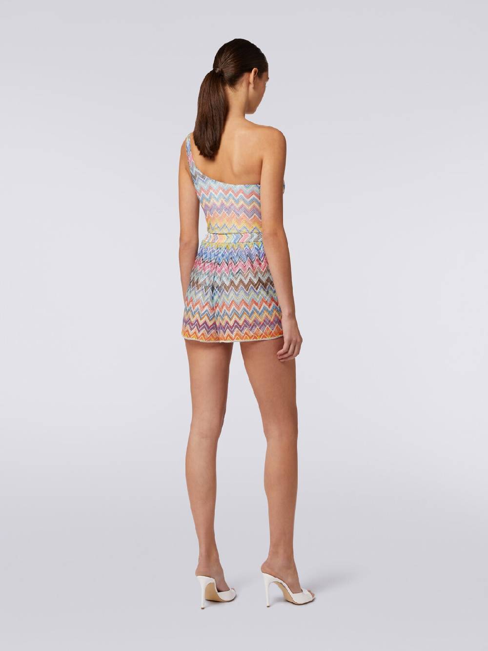 Missoni Shorts Copricostume Con Stampa Zig Zag E Lurex