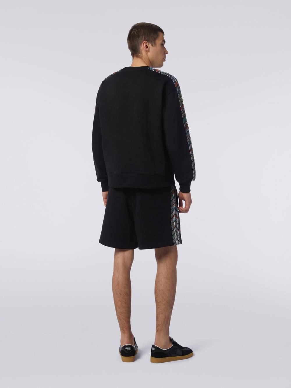 Missoni Shorts In Felpa Con Logo E Bande Laterali In Maglia