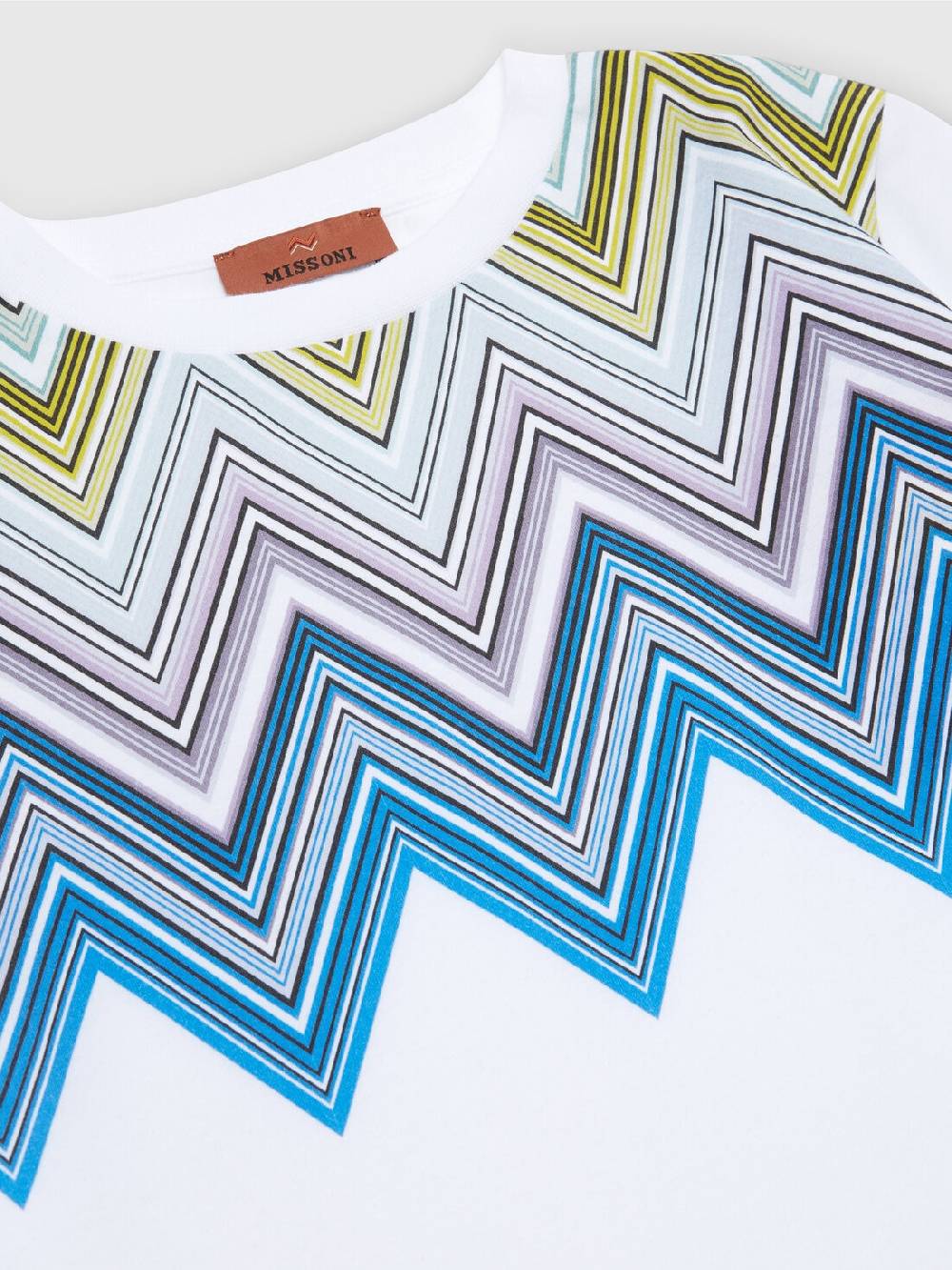 Missoni T-shirt A Maniche Corte In Cotone Con Stampa Chevron