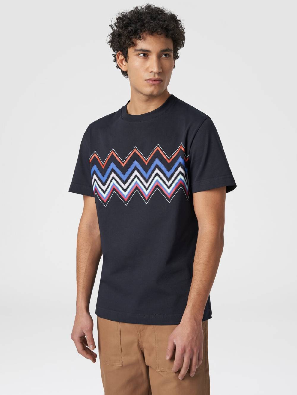 Missoni T-shirt A Maniche Corte In Cotone Con Stampa Zig Zag