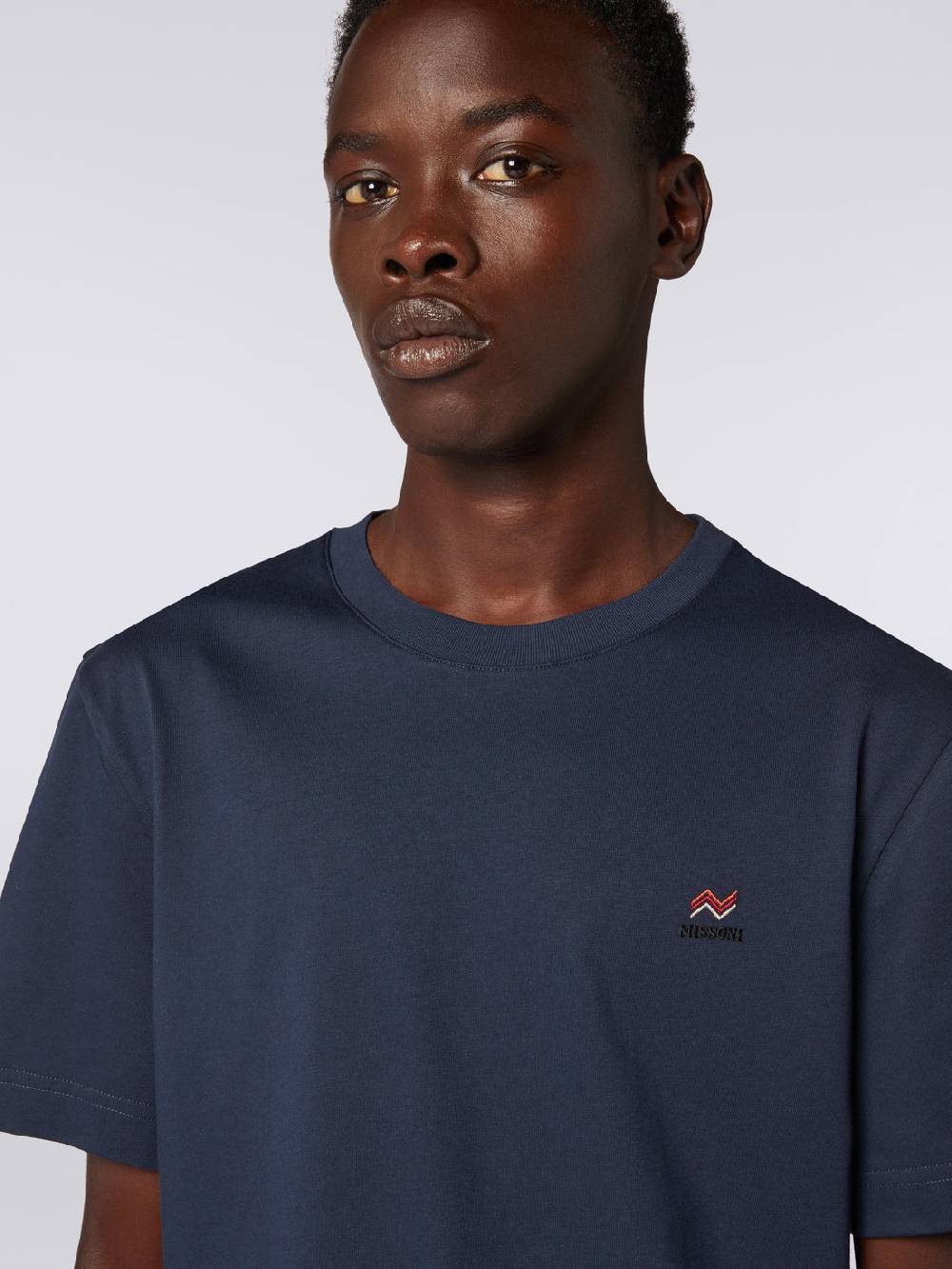 Missoni T-shirt Girocollo In Cotone Con Ricamo E Logo