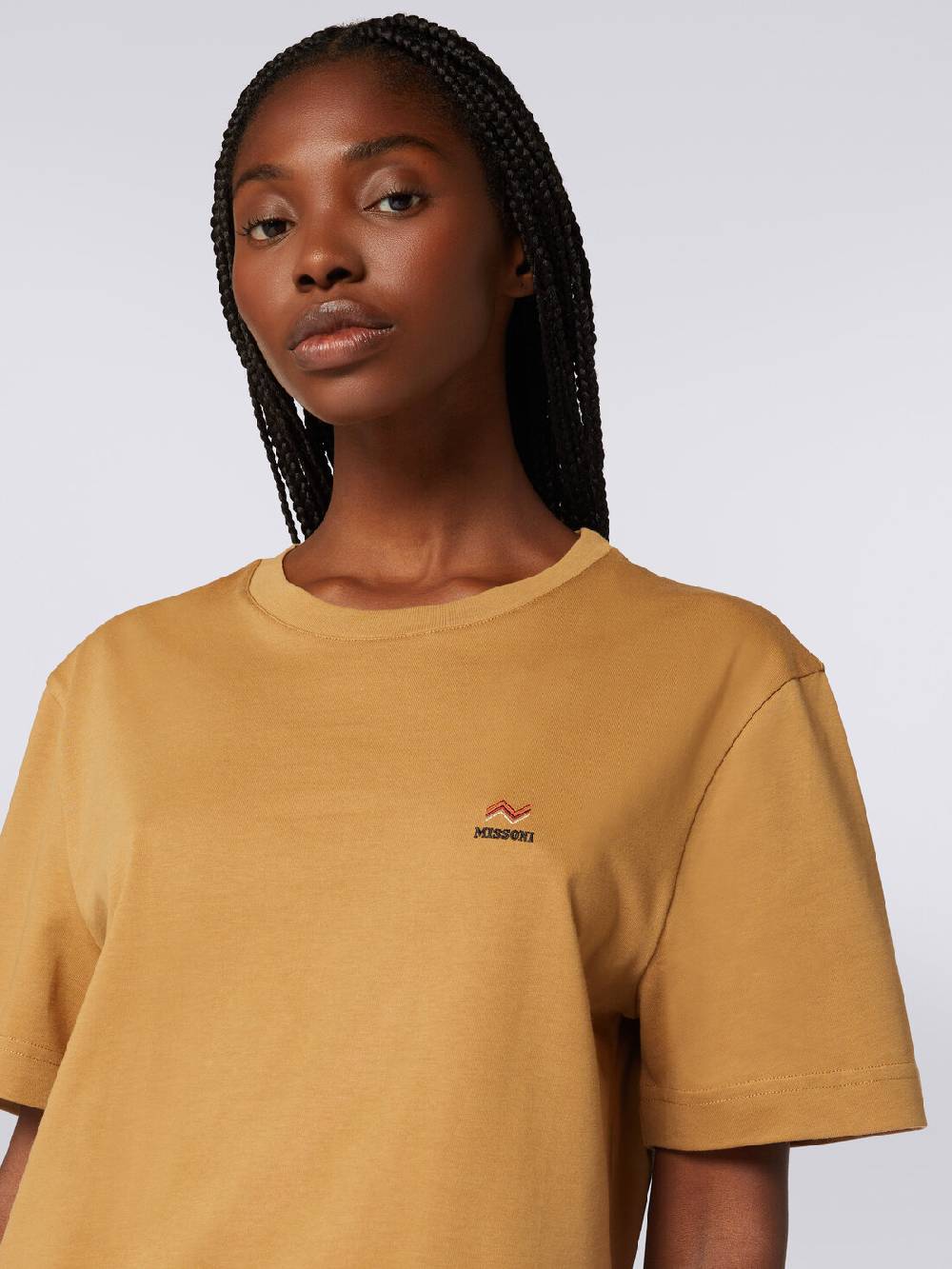 Missoni T-shirt Girocollo In Cotone Con Ricamo E Logo