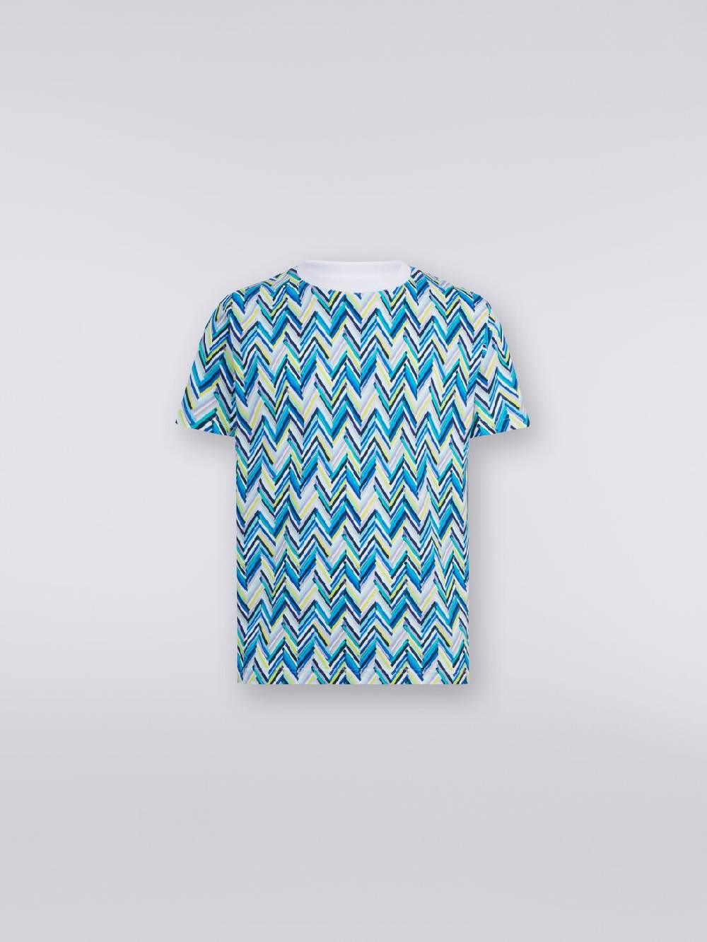 Missoni T-shirt Girocollo In Cotone Con Stampa Zig Zag