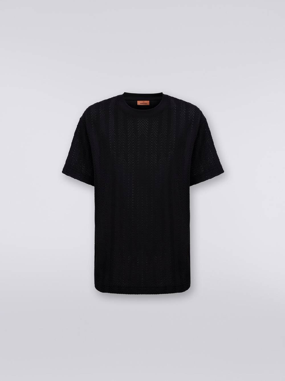 Missoni T-shirt Girocollo In Cotone E Viscosa Chevron