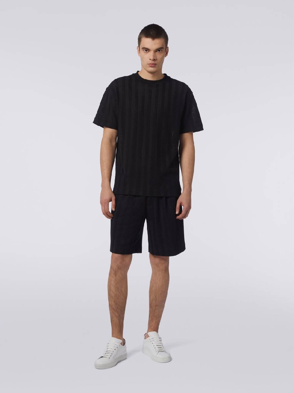 Missoni T-shirt girocollo in cotone e viscosa chevron