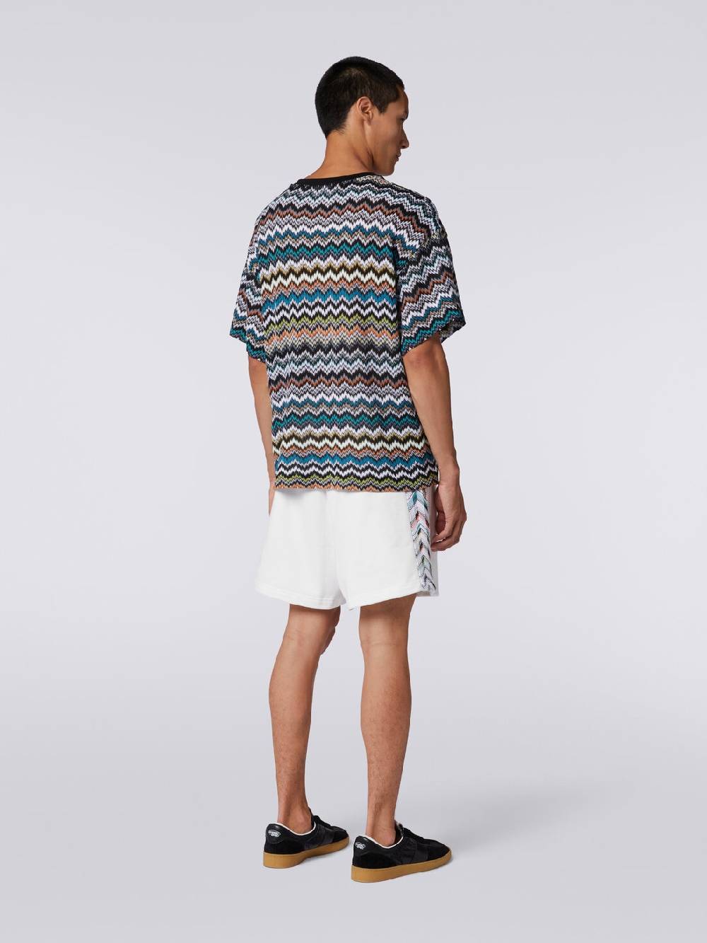 Missoni T-shirt Girocollo In Maglia Di Cotone Zig Zag
