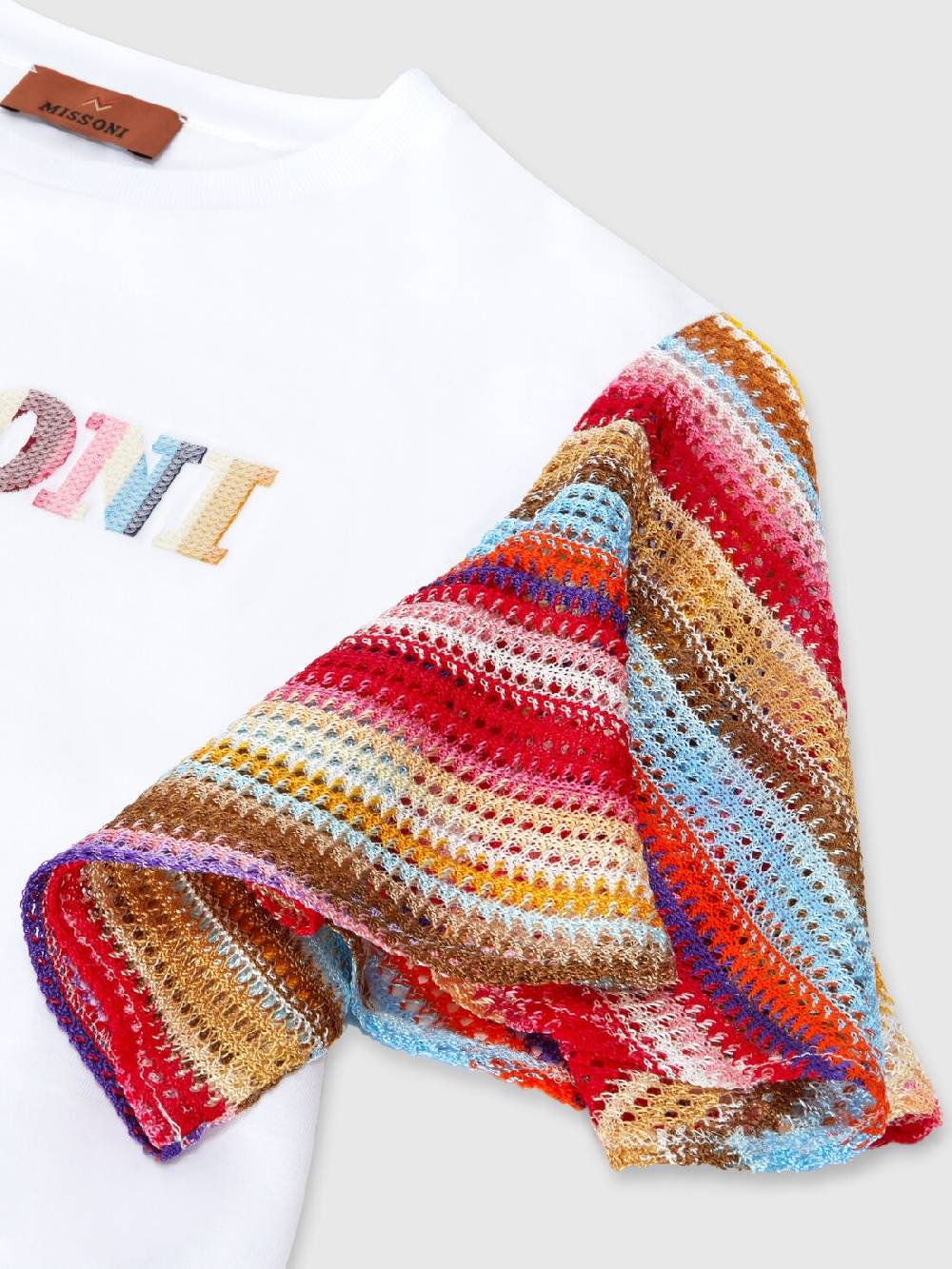 Missoni T-shirt In Cotone Con Inserti A Contrasto E Scritta Logo