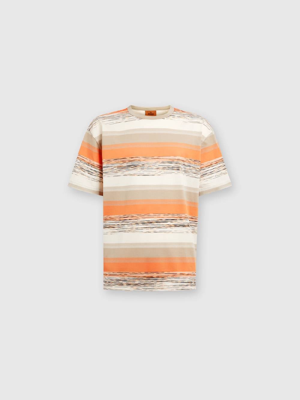 Missoni T-shirt In Jersey Di Cotone A Righe Con Logo