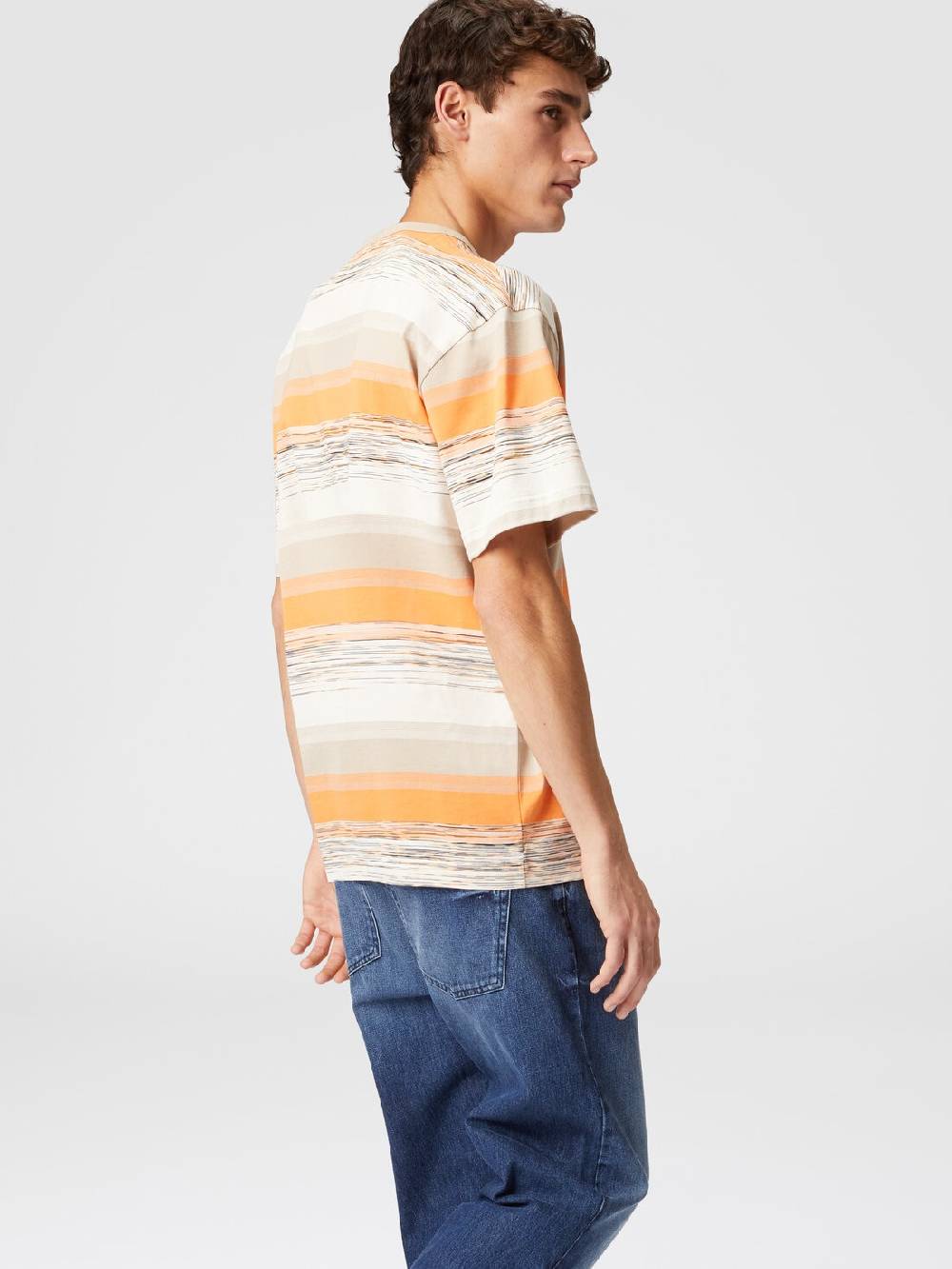 Missoni T-shirt In Jersey Di Cotone A Righe Con Logo