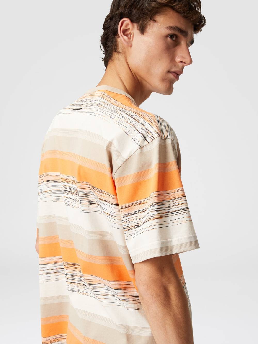 Missoni T-shirt In Jersey Di Cotone A Righe Con Logo