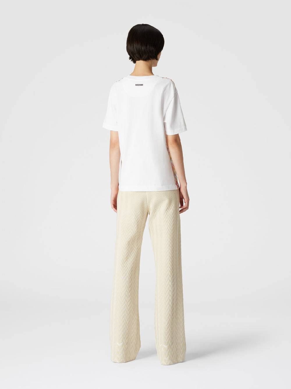 Missoni T-shirt In Jersey Di Cotone Con Inserti Chevron