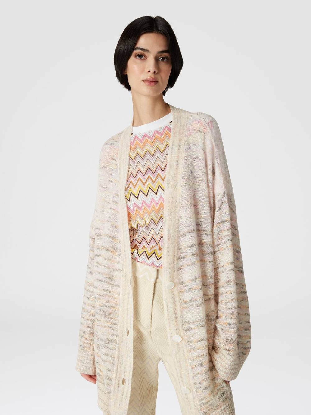 Missoni T-shirt In Jersey Di Cotone Con Inserti Chevron