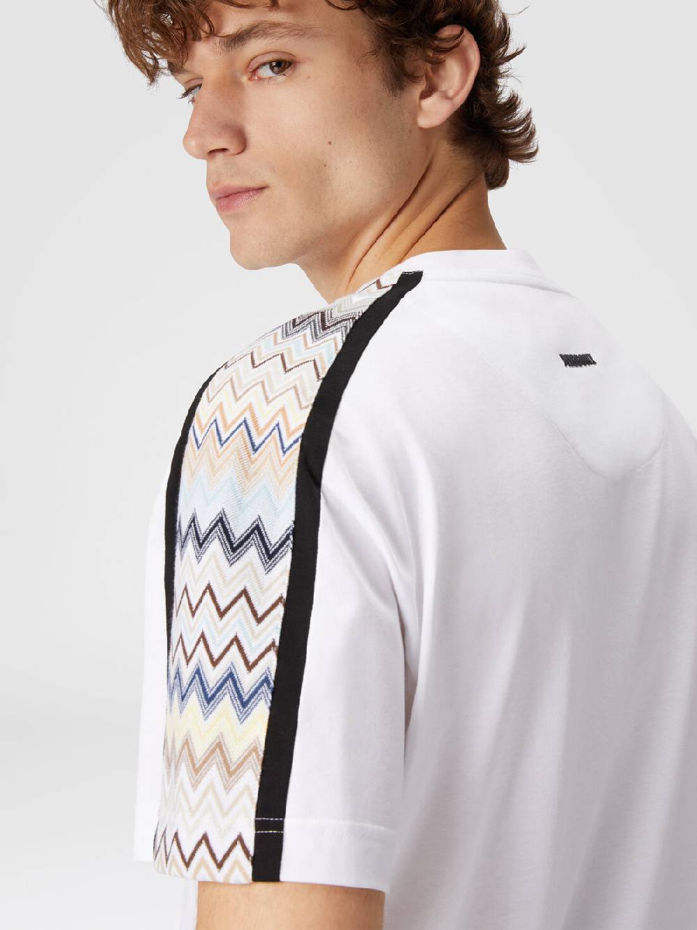 Missoni T-shirt In Jersey Di Cotone Con Inserti Zig Zag