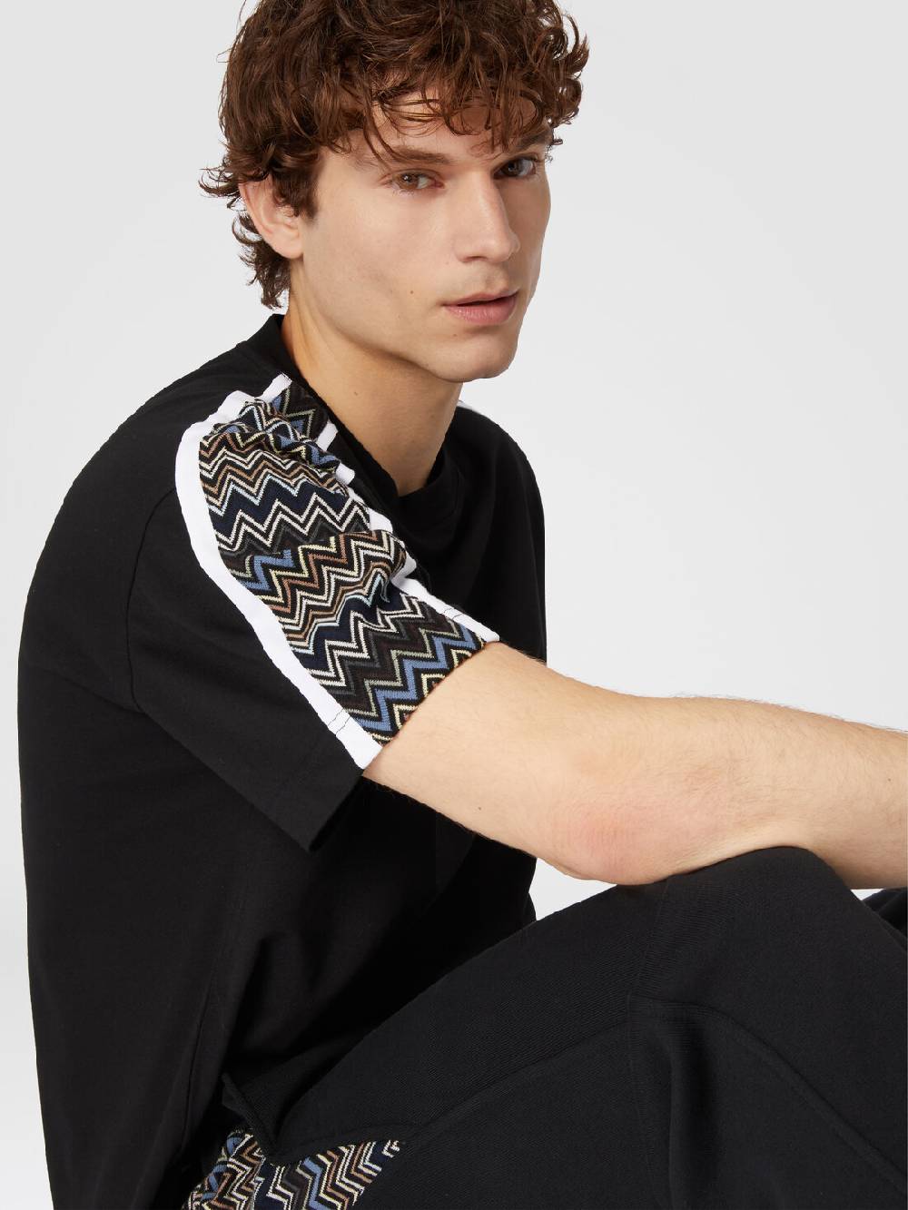 Missoni T-shirt In Jersey Di Cotone Con Inserti Zig Zag