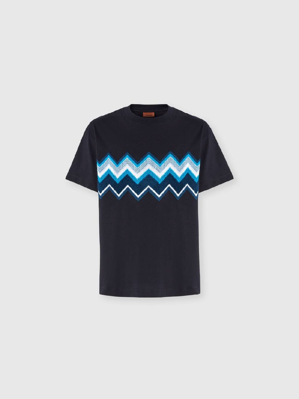 Missoni T-shirt In Jersey Di Cotone Con Ricamo Zig Zag