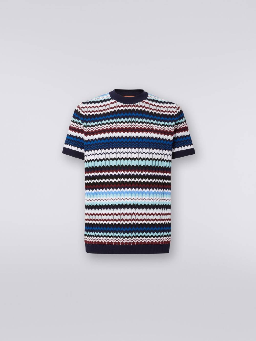 Missoni T-shirt In Maglia Di Cotone Zig Zag A Costine