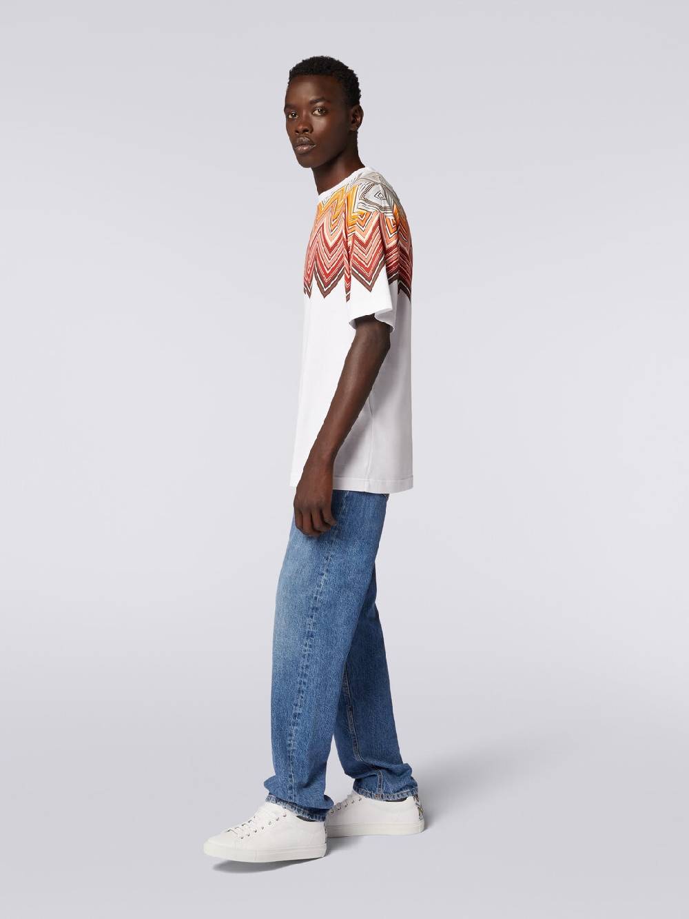 Missoni T-shirt Oversize In Cotone Con Stampa Macro Zig Zag