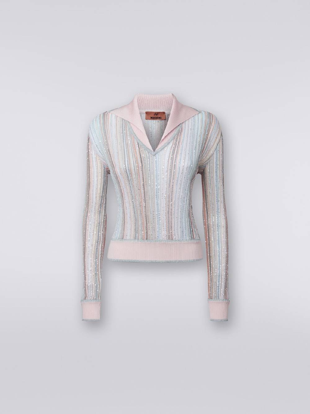 Missoni Top A Maniche Lunghe Con Righe Verticali E Paillettes